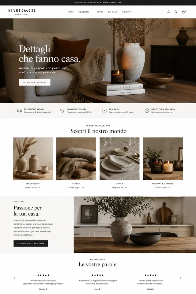 Anteprima del sito Marlo & Co. Home Goods